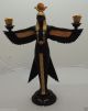 Egyptian Pharaoh Hand Made Candle Holder Statue Figurine,  The Winged Isis Egyptian photo 1
