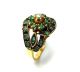 Rose Cut Diamond & Emerald Gold Plated Antique Look Jewelry Ring Size 7.  25 Islamic photo 2