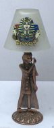 Egyptian Pharaoh Bronze Statue Candle With Pharaoh Glass Shade,  Collectable Egyptian photo 2