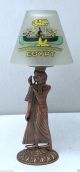 Egyptian Pharaoh Bronze Statue Candle With Pharaoh Glass Shade,  Collectable Egyptian photo 3
