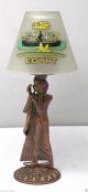 Egyptian Pharaoh Bronze Statue Candle With Pharaoh Glass Shade,  Collectable Egyptian photo 4