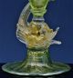 8 Venetian Murano Dolphin Figural Gold Dust Italian Art Glass Large Wine Glasses Stemware photo 2