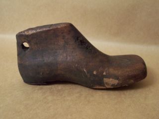 Antique Primitive Childrens Shoe Mold Shelf Sitter photo