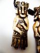 H130702 Tribal Javanese Antique Indonesian Bone Carved Ancestor Figure Necklace Statues photo 7