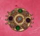 Merovingian?gold Gilded Silver Huge Brooch With Color Stones European photo 1