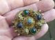 Merovingian?gold Gilded Silver Huge Brooch With Color Stones European photo 5