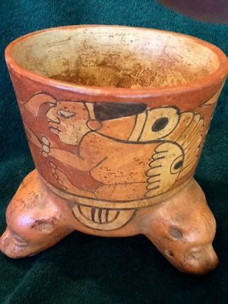 Pre Columbian Representation Maya Pipil Group Terracotta Chief ' S Rattle Vessel photo
