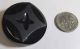 1800s Antique Black Glass Cross Motif Shank Extra Large Button 32 Mm Larp 45675 Buttons photo 1