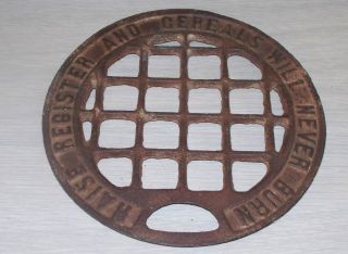 Antique Vtg Cast Iron Trivet Wood Stove Plate 
