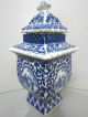 Chinese Porcelian Pot Blue And White Ceramic Glaze With Lid Tower Shape Old Pots photo 1