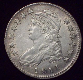 1811 Bust Half Dollar Silver Off - Center O - 110a Rare Au Detailing Luster photo