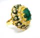 Rose Cut Diamond & Emerald Gold Plated Vintage Look Jewelry Ring Size Us 8.  5 Islamic photo 1