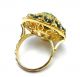 Rose Cut Diamond & Emerald Gold Plated Vintage Look Jewelry Ring Size Us 8.  5 Islamic photo 3