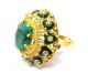 Rose Cut Diamond & Emerald Gold Plated Vintage Look Jewelry Ring Size Us 8.  5 Islamic photo 4