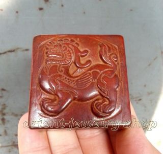 Collectables Dynasty Old Jade Chinese General Dragon Guardion Official Seal photo
