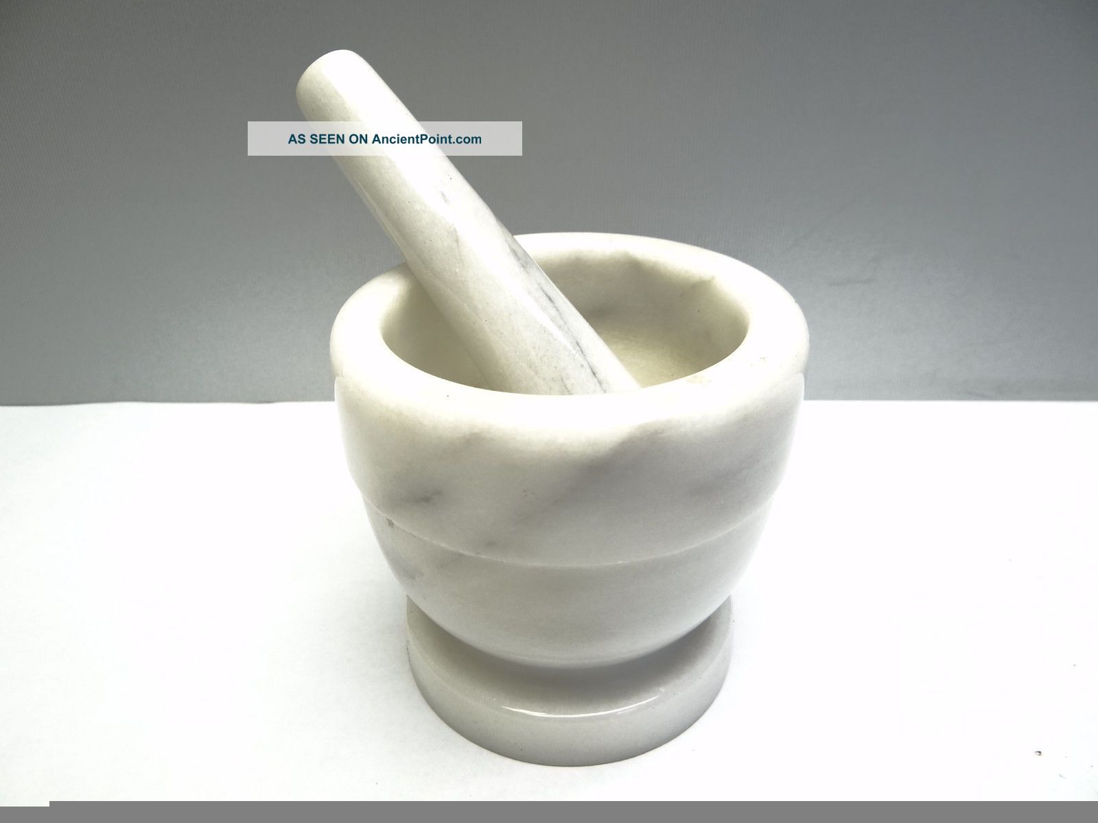 Vintage White Italian Marble Mortar & Pestle Apothecary Mashing Grinding Tools Mortar & Pestles photo
