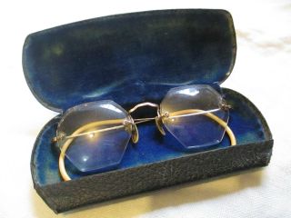 Antique 1920 Vintage A.  J Bowers Opticians Stoneham Ma 12k Gold Filled Eyeglasses photo