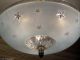 329 Vintage 40s Ceiling Light Lamp Fixture Glass Re - Wired Stars Nautical Blue Chandeliers, Fixtures, Sconces photo 4