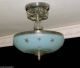329 Vintage 40s Ceiling Light Lamp Fixture Glass Re - Wired Stars Nautical Blue Chandeliers, Fixtures, Sconces photo 6