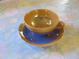 Tashiro Shoten Porcelain Cup & Saucer Copper And Blue photo
