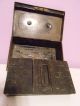 Tin Metal Storage Document Cash Lock Box,  English Made Lever Lock,  1800s Display Cases photo 6