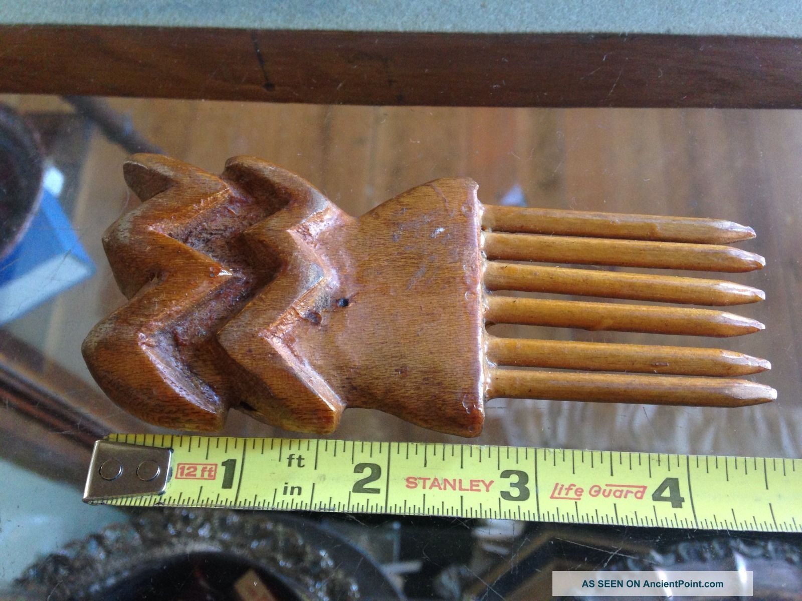 Awesome Handcarved Wood Hair Comb Utilitarian Ethnix Jewelry photo