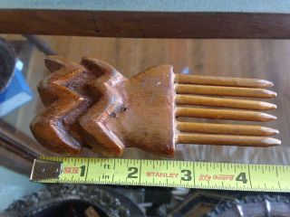 Awesome Handcarved Wood Hair Comb Utilitarian Ethnix photo