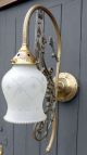 Large Ornate Vintage Wall Light With Lady ' S Face,  Opaque Glass Shade,  Rewired Chandeliers, Fixtures, Sconces photo 3