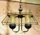 Vintage Brass And Glass Hanging Ceiling Light Chandelier Fixture Chandeliers, Fixtures, Sconces photo 3