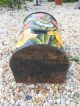 Vintage Tole Painted Coal Scuttle - Signed 