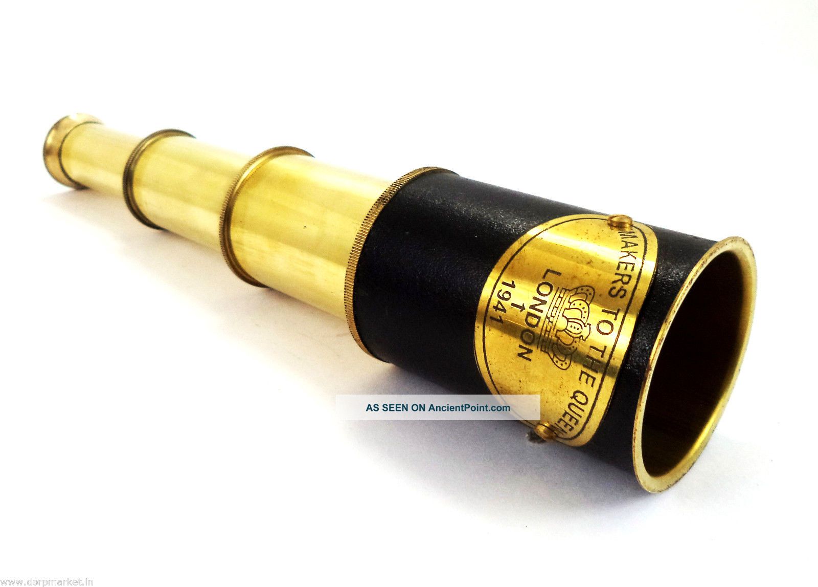 Makers To The Queen London Leather Encased Vintage Maritime Spyglass Telescope Telescopes photo
