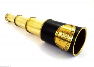 Makers To The Queen London Leather Encased Vintage Maritime Spyglass Telescope photo