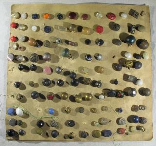 Amazing 100+ Antique Vintage Carded Buttons Mop Glass Brass Rubber & More 2 photo