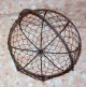 New Prim Rusty Round Bottom Chicken Wire Gathering Basket W/ Swing Handle Primitives photo 1