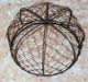 New Prim Rusty Round Bottom Chicken Wire Gathering Basket W/ Swing Handle Primitives photo 4
