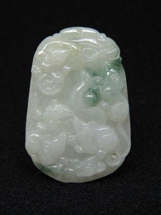Fine Chinese Jadeite Pendant “five Mice Deliver The Treasures”. photo
