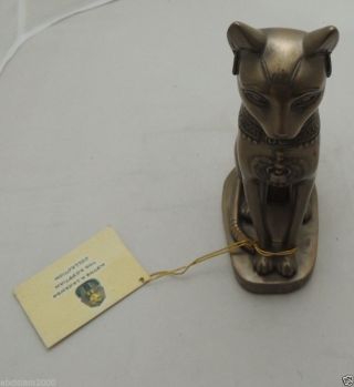 Egyptian Pharaoh Statue Brass,  Historical Bastet Cat,  Collectable photo