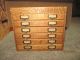 Tiger Oak Victorian Dentist Cabinet Jewelry Spool Storage Chest Library File Box 1900-1950 photo 2