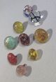 Mixed Of Nine Vintage Paperweight Glass Goldstone Fleck Bubbles Buttons 2 Buttons photo 2