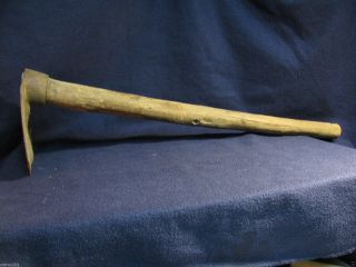 Vintage Primitive Hand Hoe 23 ' Long With Hand Hewn Handle photo