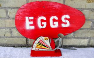 Vintage Egg Grader Advertising Dekalb Seed Chix Antique Egg Grader With Sign photo