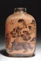 Qing Beijing Peking Glass Sign Snuff Bottle Interior Reverse Painted Bear Eagle Snuff Bottles photo 11