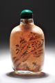 Qing Beijing Peking Glass Sign Snuff Bottle Interior Reverse Painted Bear Eagle Snuff Bottles photo 4