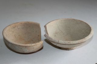 2 Ancient Roman Pottery Bowls 3/4th Century Ad photo