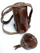 Antique 19th C.  Hand - Sewn Leather Telescope Travel Case Hunting Flask Holder Vtg Telescopes photo 10