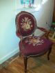 Antique Victorian Needlepoint Chair Walnut Rose Carvings Pick Up In Nyc Or Pa 1800-1899 photo 1