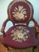 Antique Victorian Needlepoint Chair Walnut Rose Carvings Pick Up In Nyc Or Pa 1800-1899 photo 3