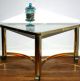 Vintage Mid Century Hollywood Baughman Style Brass & Glass Rolling Corner Table Post-1950 photo 1