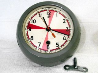 Vintage Ussr Navy Boat/ship Submarine Cabin Radio Deck - House Clock Vostok 8 Days photo