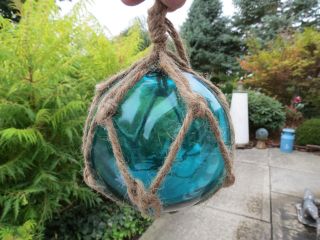 5 Inch Turquoise Curio Glass Float Ball Buoy Bouy Fishing Net Float photo